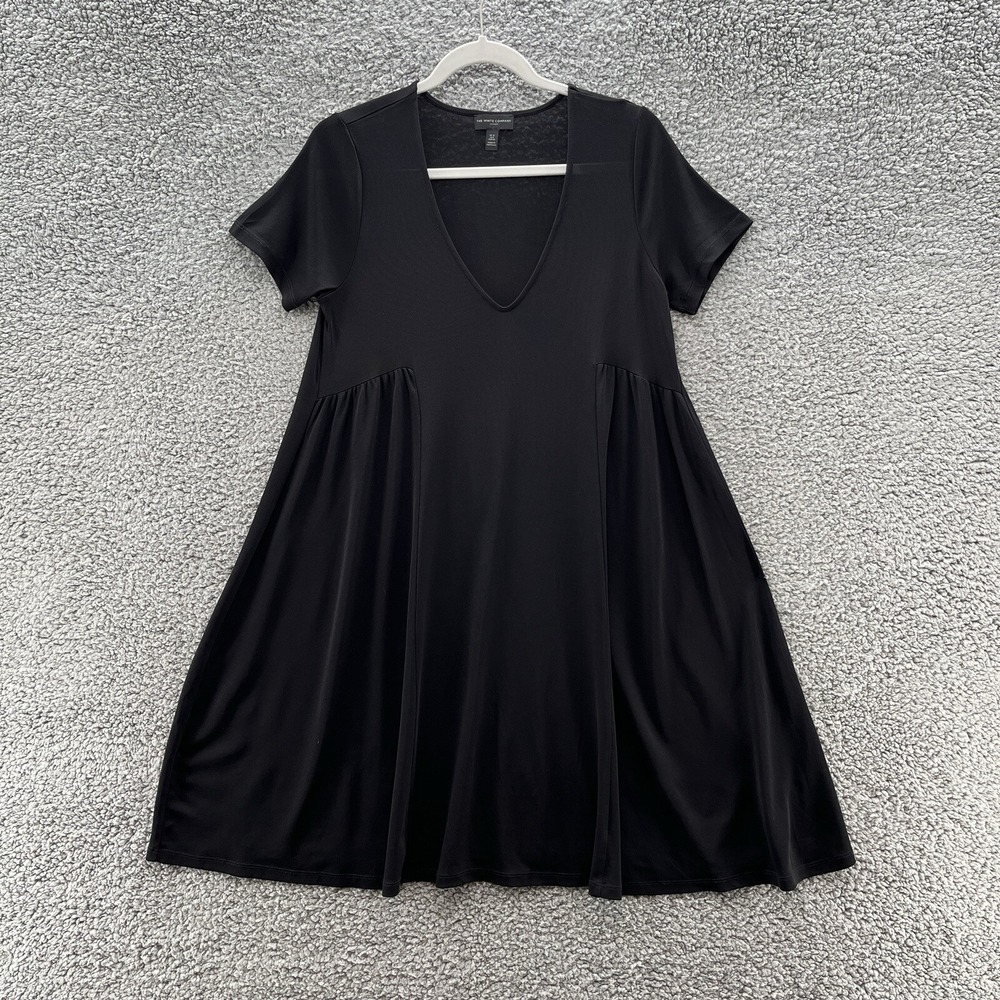 The White Company Dress Womens 8 Black Jersey Knit Relaxed Swing Layering